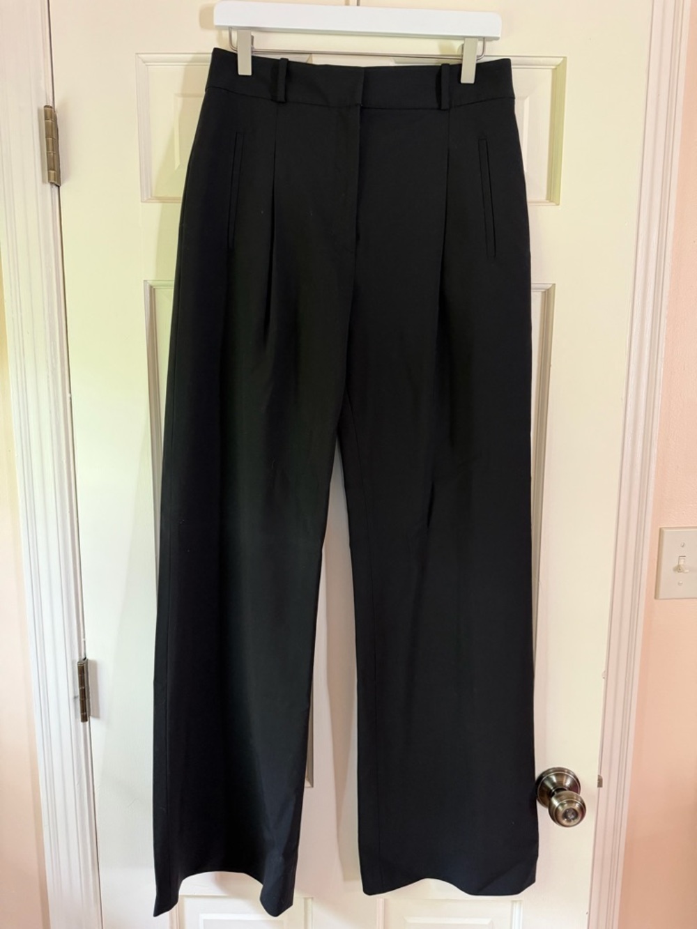 Veronica Beard Black Wide-Leg Wool Blend Pants